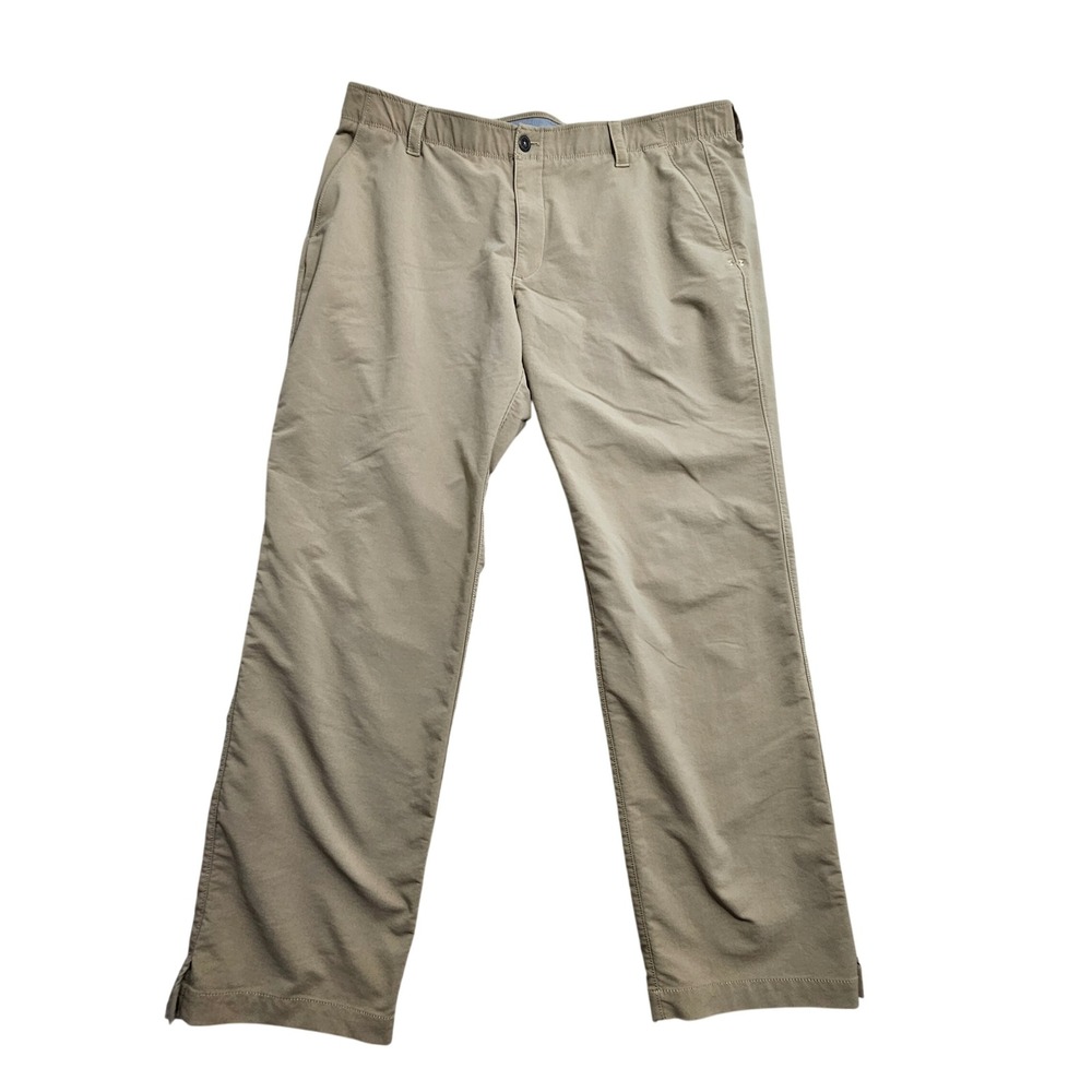 Under Armour Golf Pants Mens 42/32 Khaki Tan Match Play Straight Leg 1248089